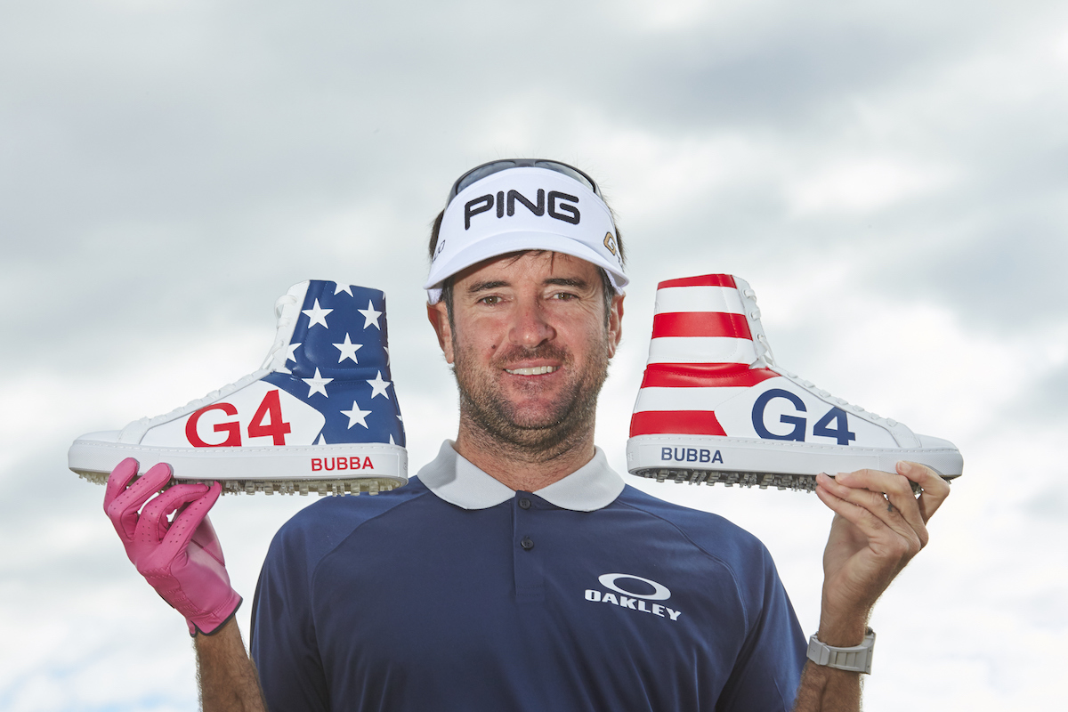 Bubba Holding His Ryder Cup Gfore Shoes 1