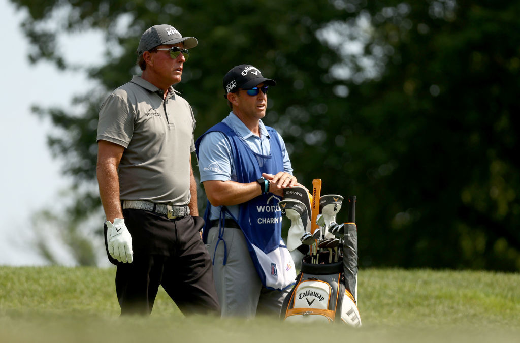 Who is the caddie for Phil Mickelson?