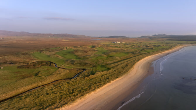 Aerial view of Islay beach.