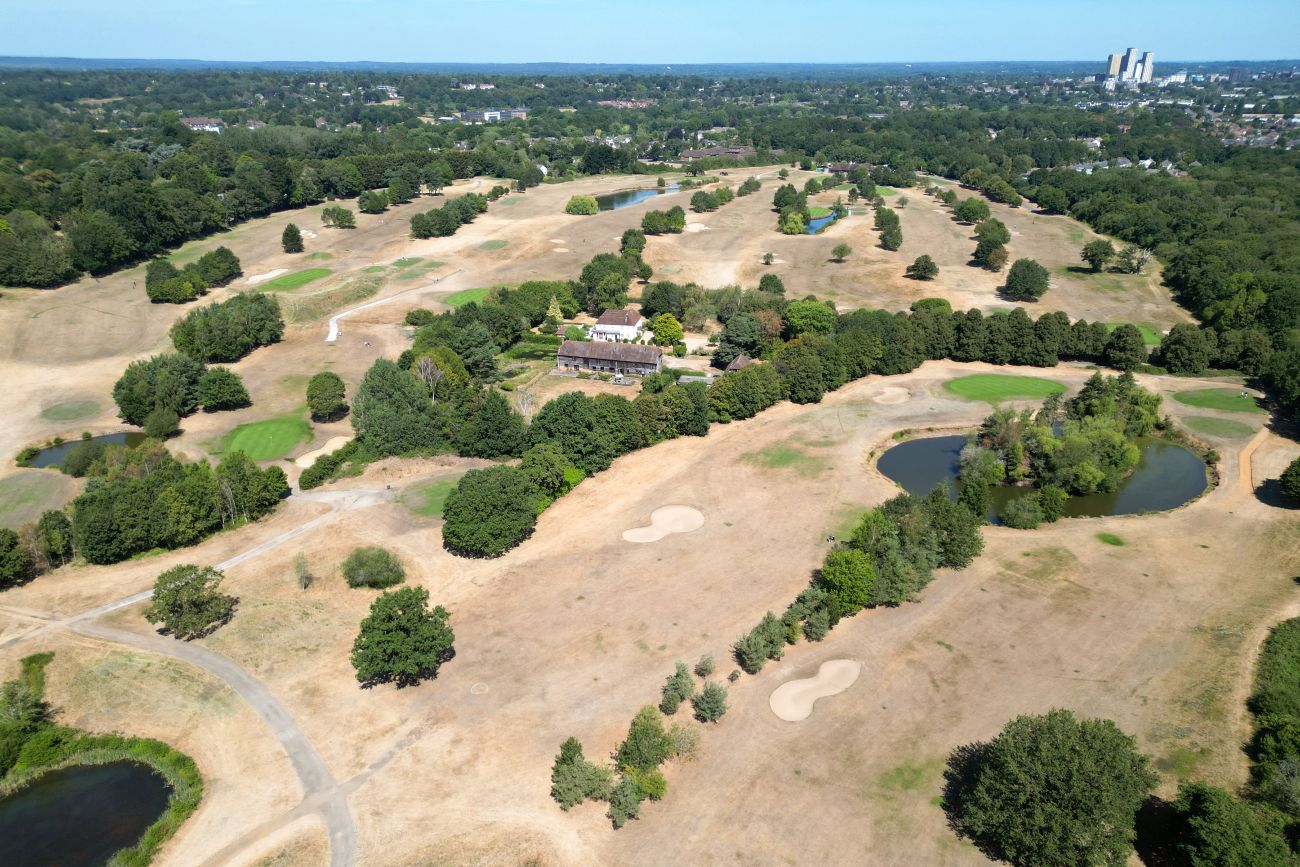 Scale of drought-hit UK golf courses laid bare in stark photos